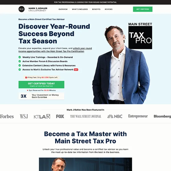 Mark J. Kohler landing page by Tierra