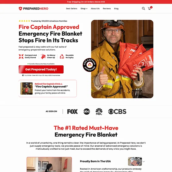 Prepared Hero landing page by Tierra