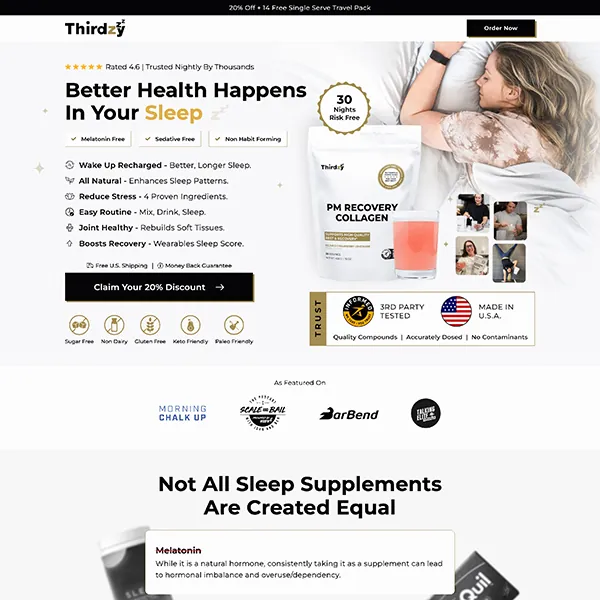 Thirdzy landing page by Tierra